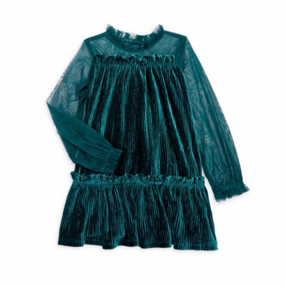 BCBGIRLS Big Girl's Pleated Velour Dress NWOT Size 14